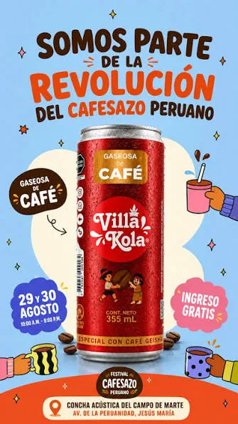 GASEOSA DE CAFE VILLA KOLA 355ML 250ML